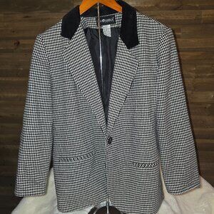 Vintage SAG HARBOR PETITE Houndstooth Blazer (Size 12)